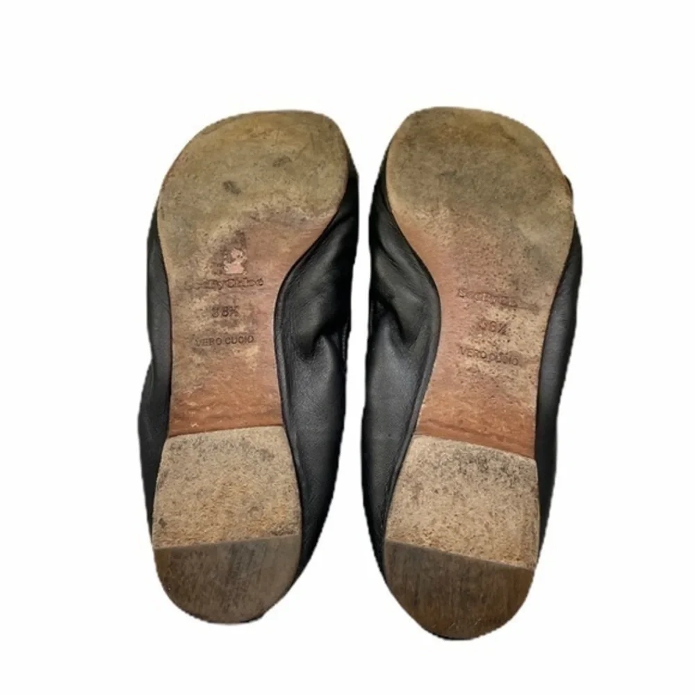 See By Chloe Clara Zipper Bow Black‎ Leather Ballet Flats